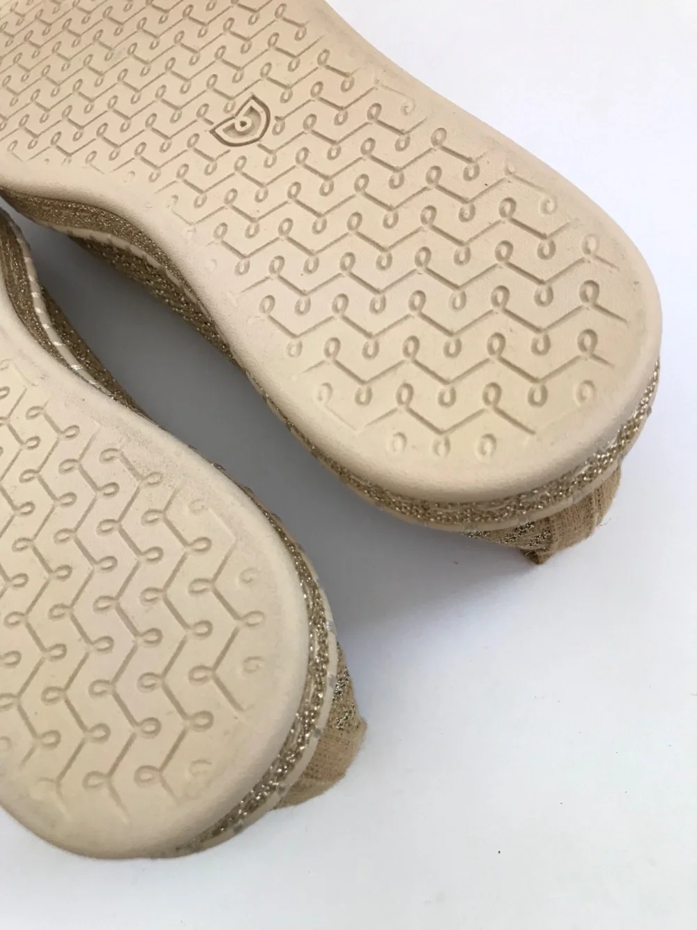 ROTHY'S The Espadrilles Gold Stripe Flats Size 8
